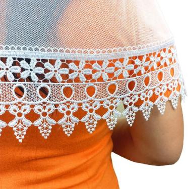 Imagem de Véu Ccb Adulto Renda Larga Guipir Congregação Cristã no Brasil (modelo