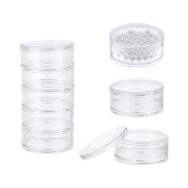 Imagem de Pote De Plástico Transparente De 40ml Com Tampa Rosqueada Para Miçanga