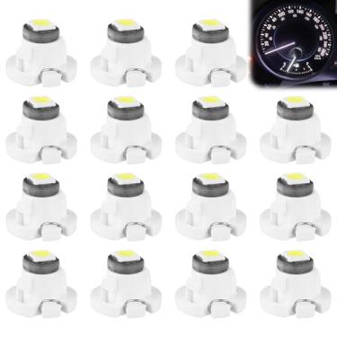 Imagem de TNJPSEK Pacote com 15 lâmpadas de painel LED T4.2, base de 10 mm 3030 SMD LED instrumento conjunto de luz de substituição para painel de aquecedor HVAC AC automotivo medidor de mudança de mudança de