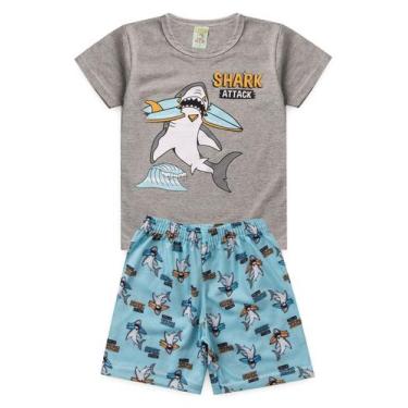Imagem de Pijama Infantil Masculino Verão Shark Attack - Hey Kids - Mescla - Hey