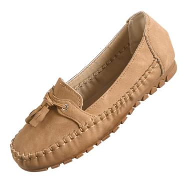 Imagem de Tênis feminino casual primavera cor lisa parte inferior moderna cano baixo versátil simples PU calçado, Caqui, 38