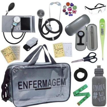 Imagem de Kit Enfermagem Top Cores Premium Completo Estagio Estetoscopio Aparelh