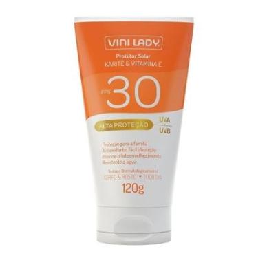 Imagem de Protetor Solar FPS 30 Corpo e Rosto Karité Vitamina-E 120g Vini Lady-Unissex
