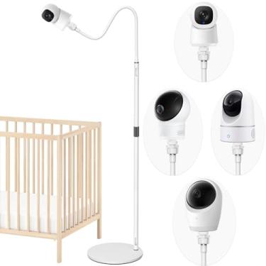 Imagem de Suporte para monitor de bebê compatível com câmeras E30, E220, C220, E21, E110, C2110, C2110, T8417, T8354, T8300, altura ajustável e base estável, suporte flexível para câmeras de bebê