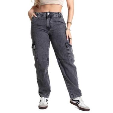 Imagem de Calça Jeans Sawary Barrel - 281254 - cinza 44, Cinza, 44