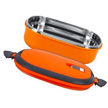 Imagem de Caixa térmica de aço inoxidável para armazenamento alimentos com alça arqueada fácil limpar ecológica design orifício ar