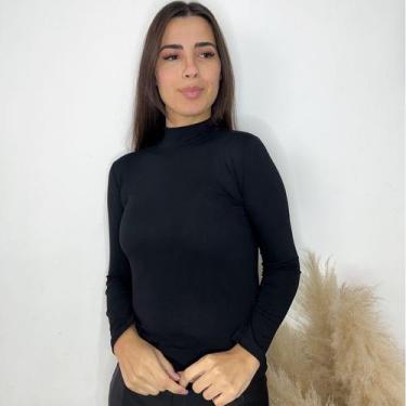 Imagem de Blusa de Frio Feminina Cacharrel Camiseta Manga Longa - gk, Preto, P