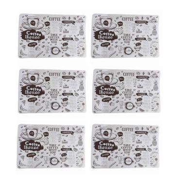 Imagem de Jogo Americano Com 6Un Franca Coffee Impermeável Limpa Fácil