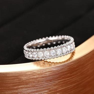 Imagem de 1 anel geométrico brilhante incrustado para mulheres, acessórios temperamentais e versáteis, joias finas para mulheres, decoração de encontros para festas de formatura, Cobre, Sem pedra preciosa