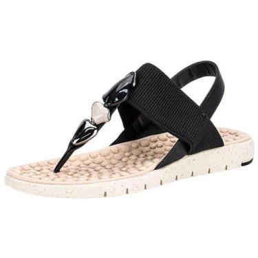 Imagem de Sandália feminina flat modare 7162226, Preto, 35