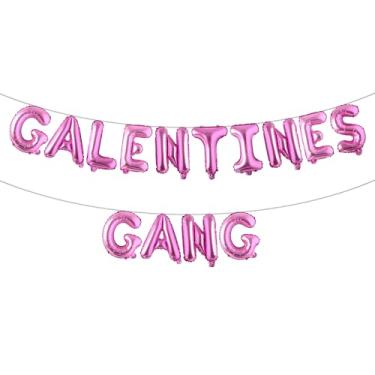 Imagem de Galentines Gang Day Letras Balões Banner Foil Mylar Balão para Mulheres Meninas Senhoras Decoração de Festa do Dia dos Namorados Galentine (Ganga GALENTINES Rosa Vermelho)