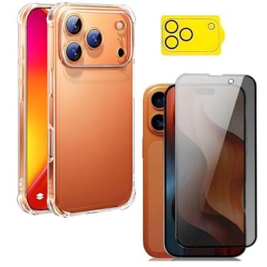 Imagem de Capa capinha Anti Impacto + Película 3d 9d Priva + Película Câmera Para iPhone 17 Pro Max Tela 6.9 Polegadas - Bluepink