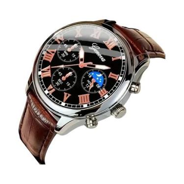 Imagem de Relógio Casual Masculino De Quartzo Com Pulseira De Couro PU Elegante 