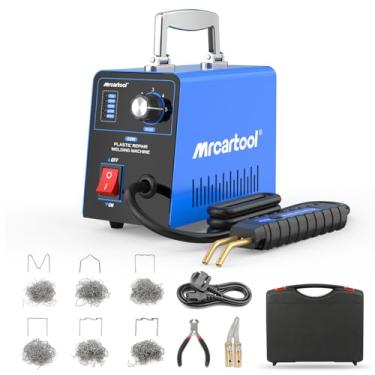 Imagem de Kit de solda de plástico, máquina de reparo de plástico com função de ajuste de energia e 600 peças de grampos quentes para reparo de para-choques, projetos DIY e outros soldadores de plástico.