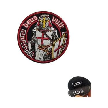 Imagem de Patch De Moral Tático Militar Bordado De Cavaleiros Templários De Jeru