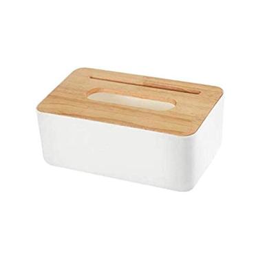 Imagem de Suporte de caixa de lenços retangular para banheiro, porta-lenços faciais, bancada, dispensador de lenços, capa retangular para banheiro, quarto, sala de estar (cor: -)