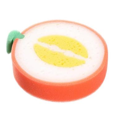 Imagem de Esponja de limpeza de pratos em formato de fruta espessada leve reutilizável poderoso removedor de manchas pano para cozinha pratos bancadas utensílios frutas vegetais material