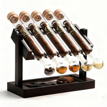 Imagem de Umidificador feito à mão para charutos de madeira de cedro com tubo e umidificador embutido, perfeito para preservação e frescor de charutos, presente ideal para entusiastas de charutos