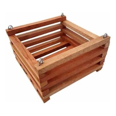 Imagem de Cachepô De Madeira Vaso Quadrado Para Plantas E Orquídeas M 20x20