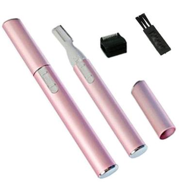 Imagem de Mini Depilador Elétrico Sobrancelhas - Aparador De Pêlos Caneta Rosa