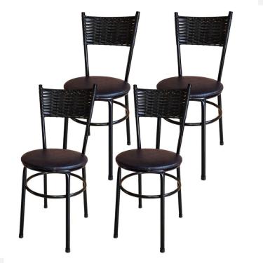 Imagem de Conjunto 4 Cadeiras Para Cozinha Viena Cor:preto