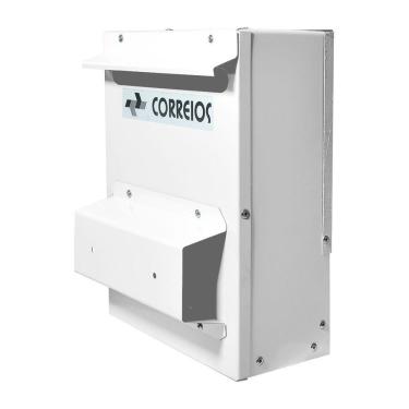 Imagem de Caixa Correio Branca Embutir Cartas Suporte Cerca 20 X 27 X 12cm - Fp