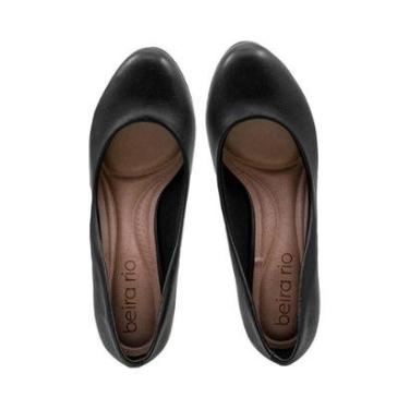 Imagem de Sapato Preto Clássico Salto Bloco Médio | Beira Rio-Feminino