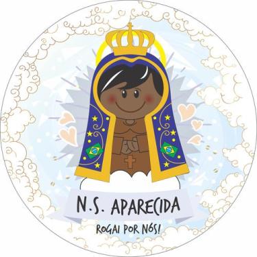 Imagem de Painel de Lona Redondo Santinhos Católicos Nossa Senhora Aparecida - F