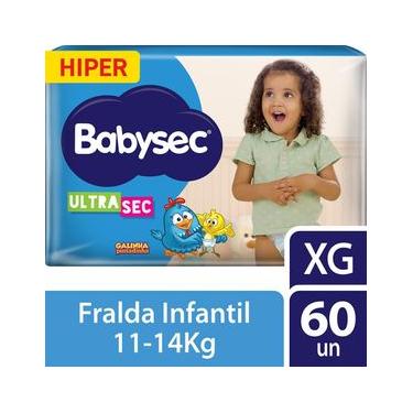 Imagem de Fralda Babysec Galinha Pintadinha Ultrasec Hiper XG com 60un