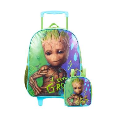 Imagem de Kit Escolar Mochila Rodinha + Lancheira Groot Guardiões