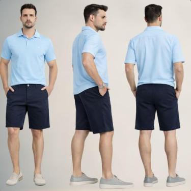 Imagem de Bermuda Masculina Sarja Alfaiataria com Bolso Faca Conforto - - AZ04 J