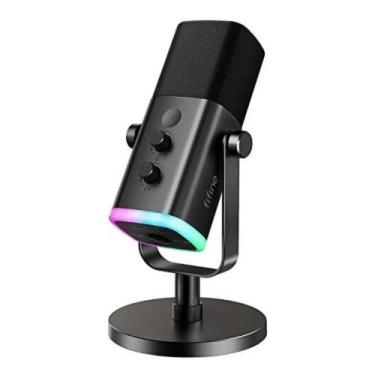 Imagem de Microfone Led Rgb Fifine Xlr Dinâmico Cardioide Com Fio Cor Preto Am8 