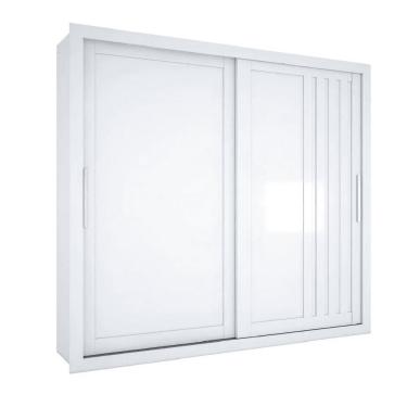 Imagem de Guarda Roupas Casal Ripado 2 Portas De Correr 4 Gavetas Vitta Branco