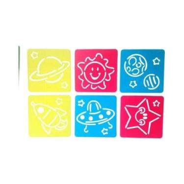 Imagem de Estênceis De Desenho DIY Para Crianças, 6 Peças, Réguas Plásticas, Car
