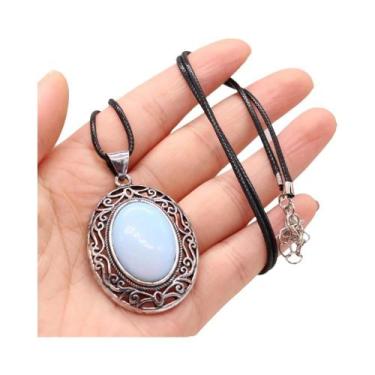 Imagem de Colar De Pedra Natural De Opala Cristal Gota D'água, Pingentes De Moda