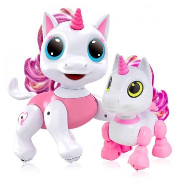 Imagem de Robo Pets Unicorn Rosa – Conjunto com 2 Unicórnios Robôs Interativos para Crianças a Partir de 3 Anos