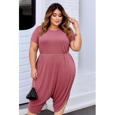 Imagem de Macacão Saruel Com Bolso Moda Femenina - modanascimento, Rosê, GG