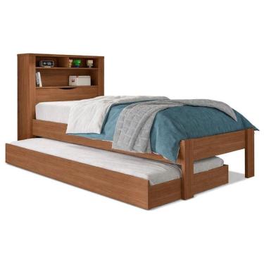 Imagem de Cama Solteiro Com Auxiliar Invicta Jatobá Acetinado - Santos Andirá