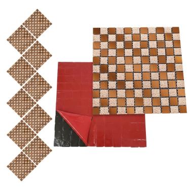 Imagem de Pastilha De Vidro Kit 10 Uni Autocolante Parede Cozinha Box Banheiro Sala Decorativa Facil Aplicacao Requintado Moderna