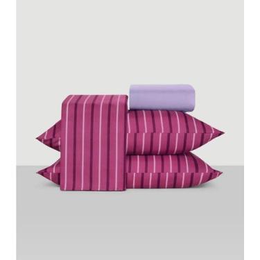 Imagem de Jogo De Cama Solteiro 3 Peças Lar E Lazer Rosa, UN, Rosa