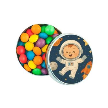 Imagem de Kit 30 Latinhas Lembrancinhas Astronauta Baby Cor: Prateado - Gil Fest