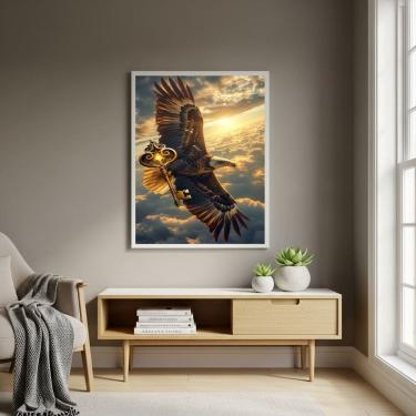Imagem de Quadro Decorativo Arte Águia e Chave - 70x50cm