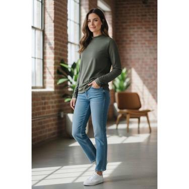 Imagem de Blusa Segunda Pele Térmica Feminina - Blusa Flanelada Gola Redonda