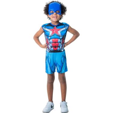 Imagem de Kit Infantil Fantasia Capitão América - GG