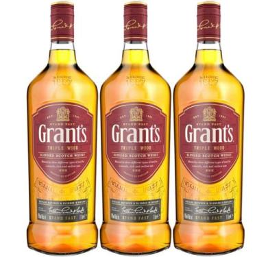 Imagem de Whisky Grants Triple Wood 1Litro Kit Com 3 Garrafas - Grant'S