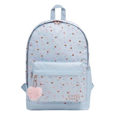 Imagem de Mochila Escolar Académie Coração Metalizado 7809 Azul - Tilibra