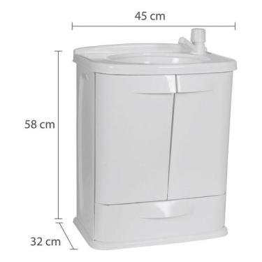 Imagem de Gabinete Lavatório Pia Armário Astra Banheiro Organizador Multiuso Res