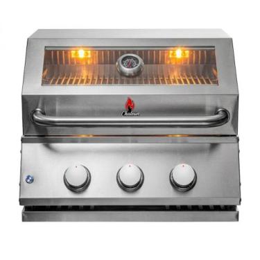 Imagem de Churrasqueira a Gás Chaleur View Inox 304 com 3 Queimadores e Visor - 