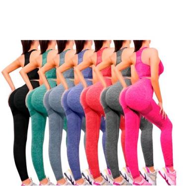 Imagem de Conjunto Esportivo Feminino Cintura Alta Levanta Bumbum - Dolce Magazi
