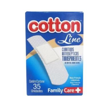 Imagem de 35 Curativos Band-Aid Family Care Flexíveis Cotton Line  Proteção Segu